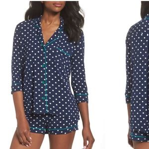 PJ Salvage Navy & White Polka Dot Short Pajama Set